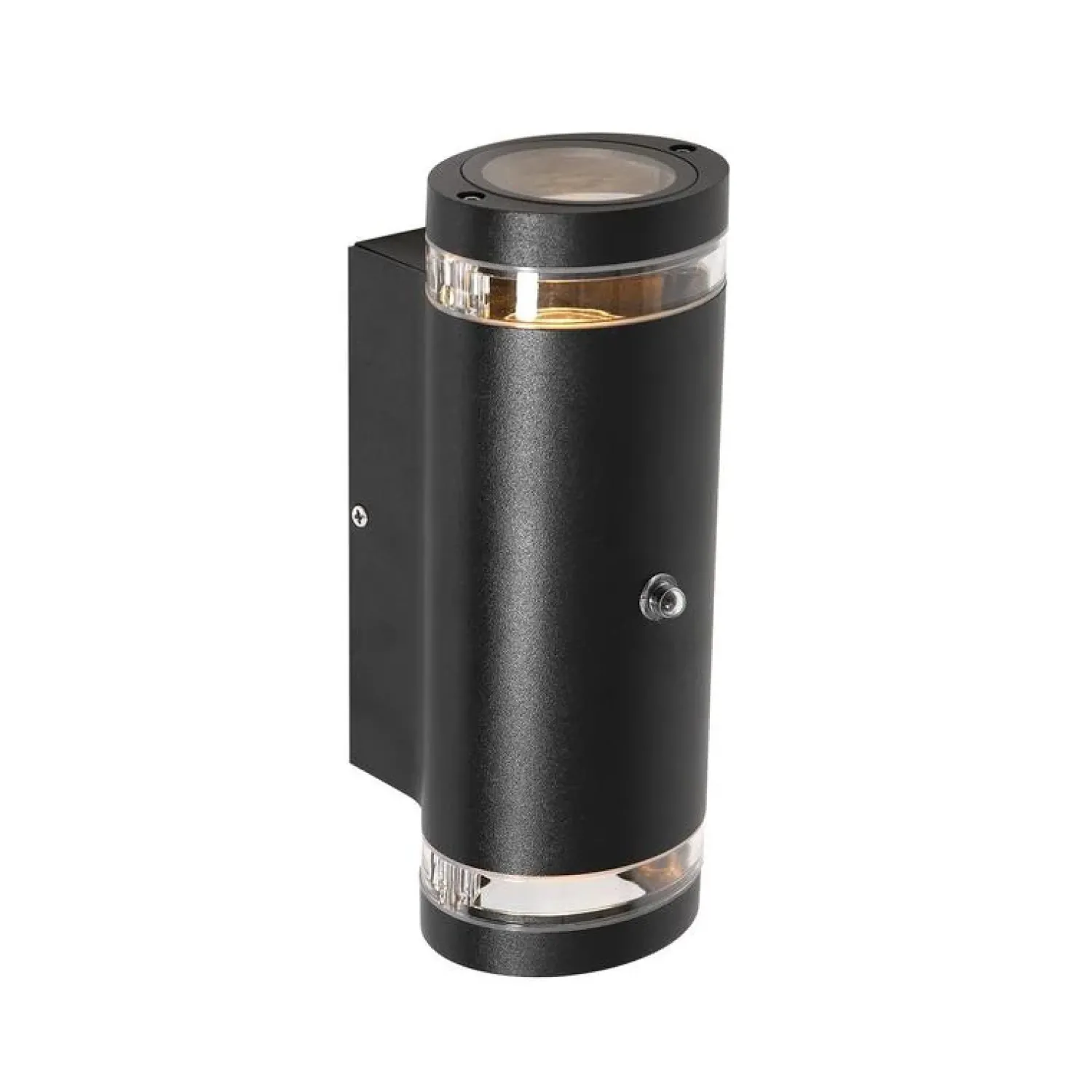 Steinmex Buitenverlichting|Carcer 2-lichts Buitenlamp rond Zwart Schemer sensor