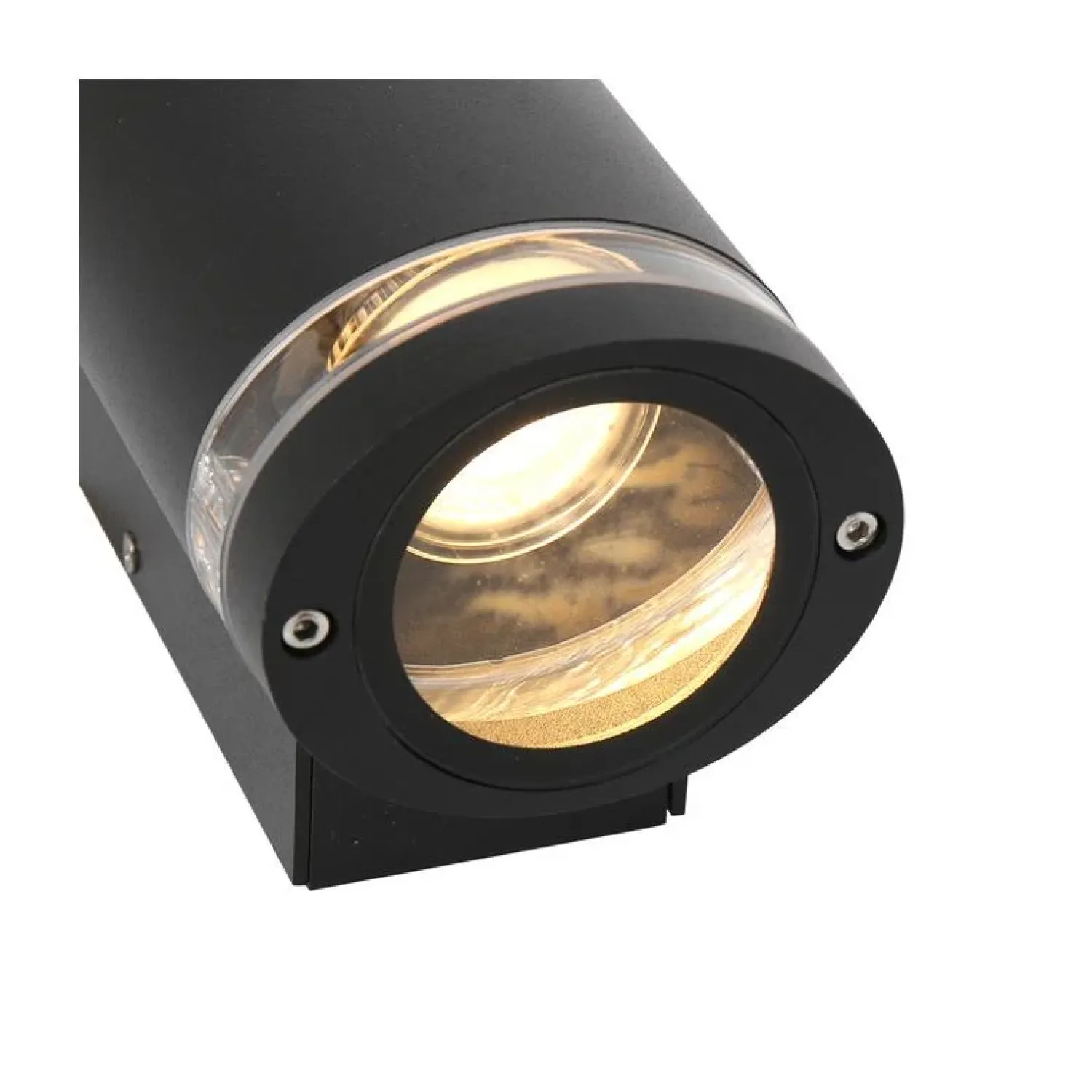 Steinmex Buitenverlichting|Carcer 2-lichts Buitenlamp rond Zwart Schemer sensor