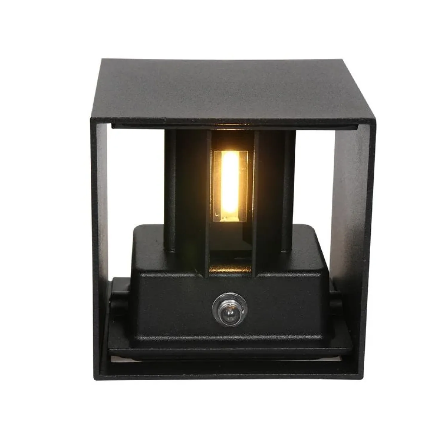 Steinmex Buitenverlichting|Carcer 2-lichts Buitenlamp vierkant XL Zwart Schemer sensor