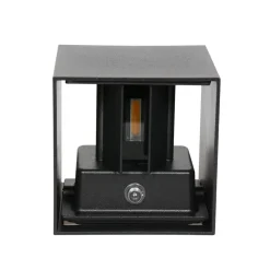 Steinmex Buitenverlichting|Carcer 2-lichts Buitenlamp vierkant XL Zwart Schemer sensor