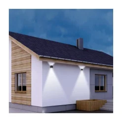 Steinmex Buitenverlichting|Carcer 2-lichts Buitenlamp vierkant XL Zwart Schemer sensor