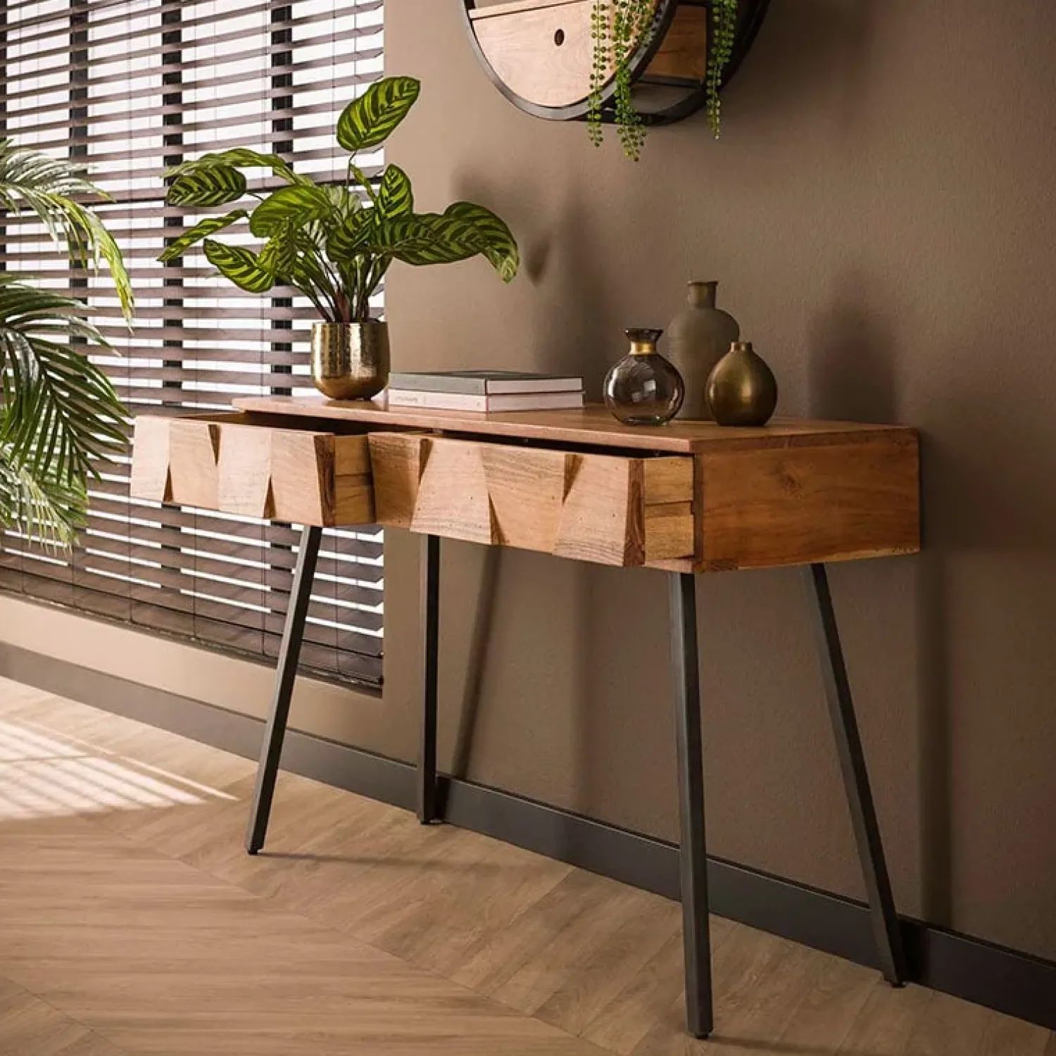 Kalfort Sidetables|Caressa kaptafel industrieel 125cm