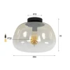 Kalfort Plafondlampen|Carlos 1-lichts Plafondlamp Amber glas