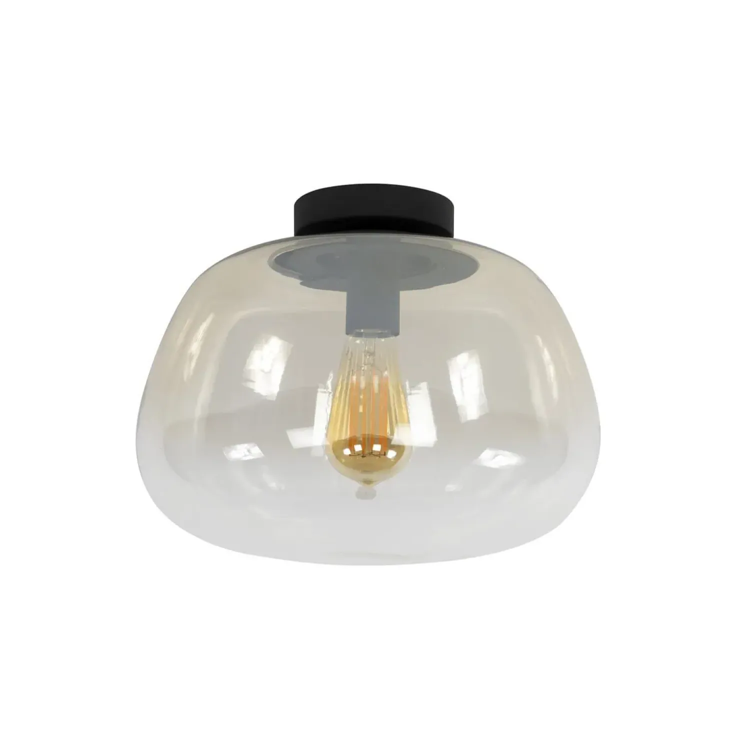 Kalfort Plafondlampen|Carlos 1-lichts Plafondlamp Amber glas