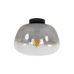 Kalfort Plafondlampen|Carlos 1-lichts Plafondlamp Smoke glas