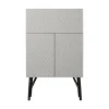 WOOOD Wandkasten|Industriele Kasten|Carved Organic Drankkast mangohout grijs 90cm