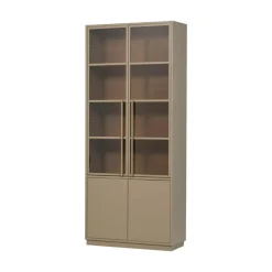 WOOOD Vitrinekasten|Industriele Kasten|Casa Buffetkast grenen mud 101 cm
