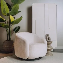 Tower living Fauteuils|Castro Fauteuil Crème draaibaar