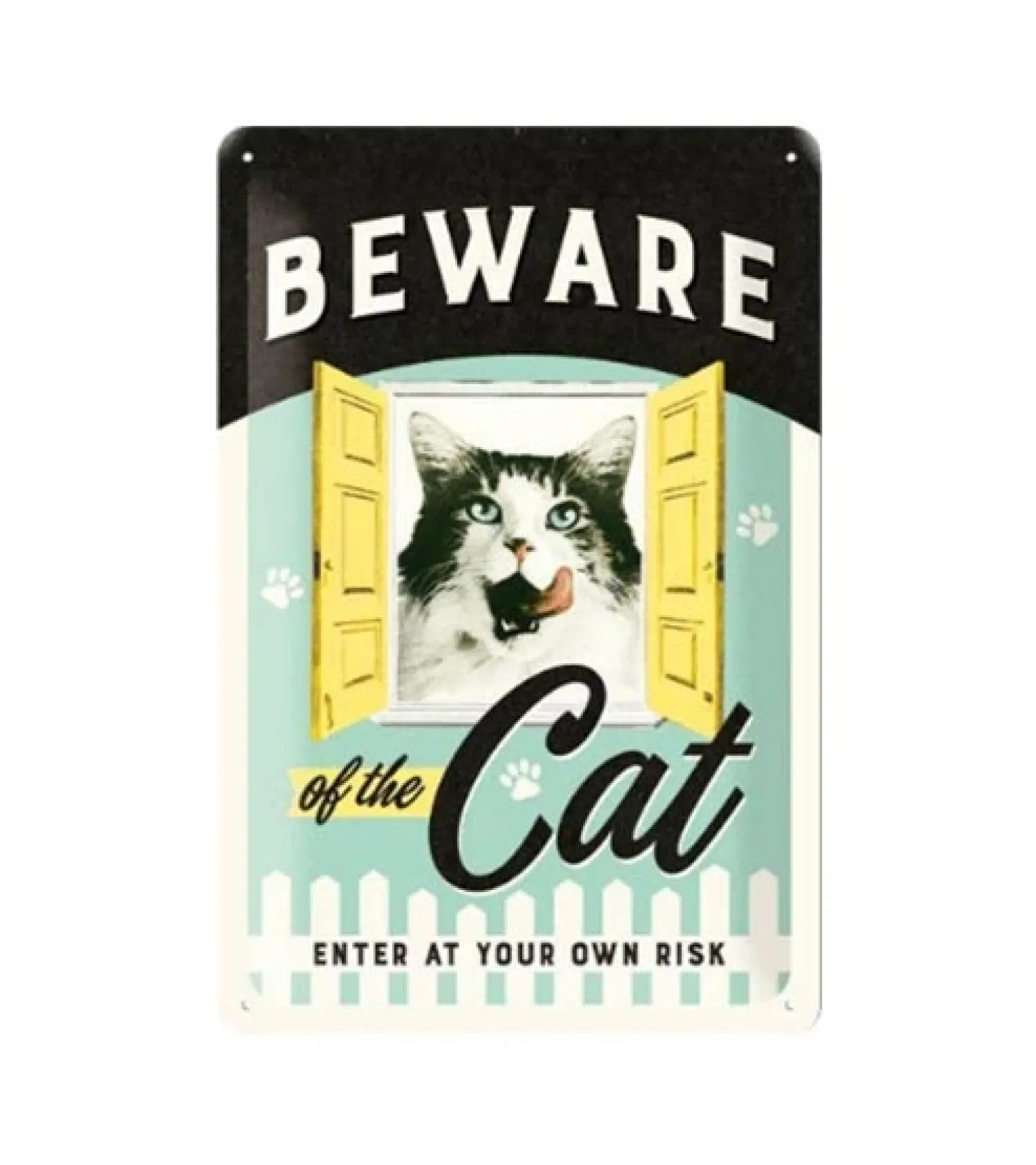 Metal Signs Metalen Borden|Cat enter at your own risk - metalen bord