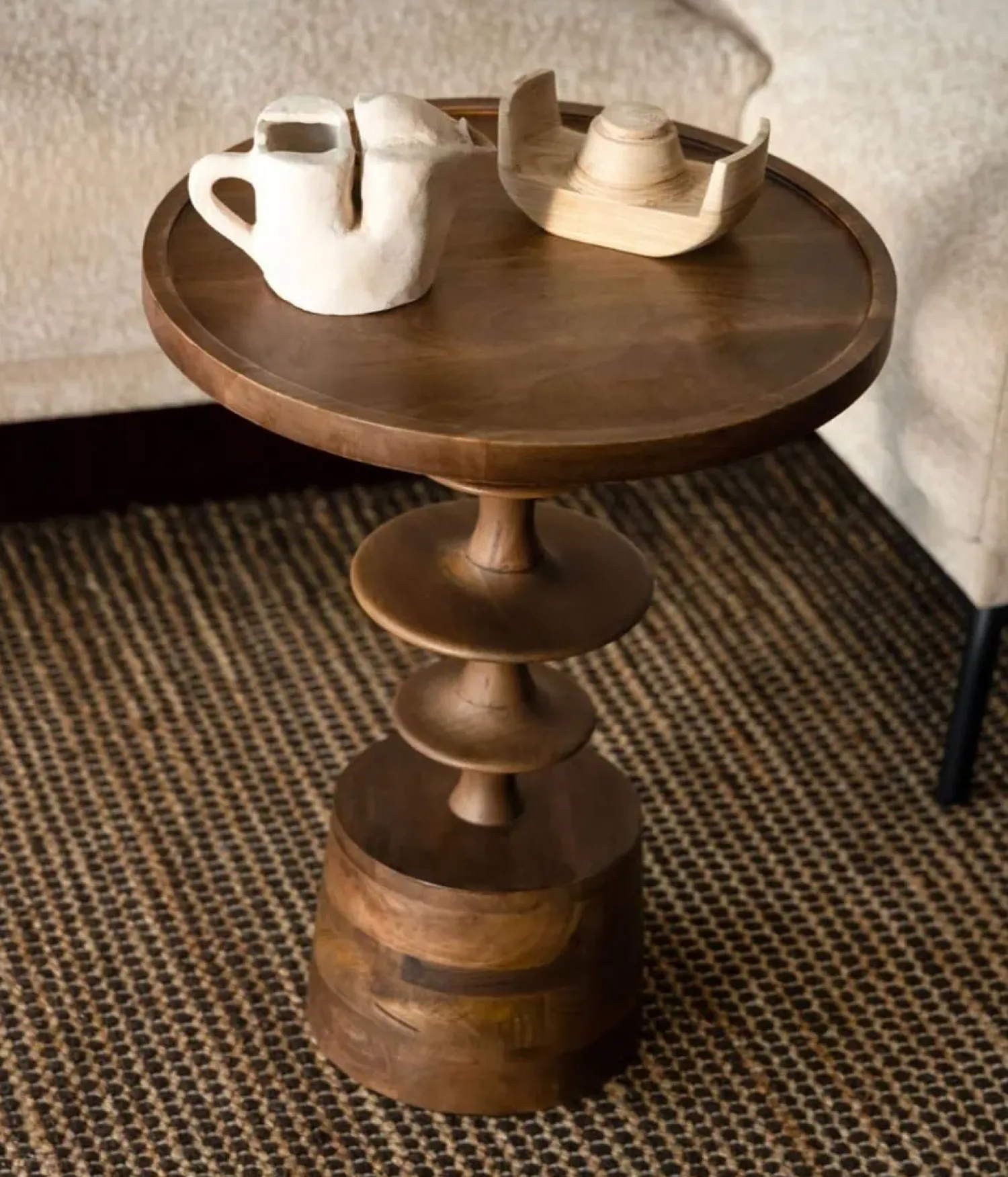 Dutchbone Bijzettafels|Cath Bijzettafel Walnoot 46cm