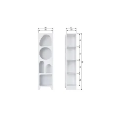 WOOOD Vakkenkasten|Industriele Kasten|Caz Vakkenkast smal wit 48cm