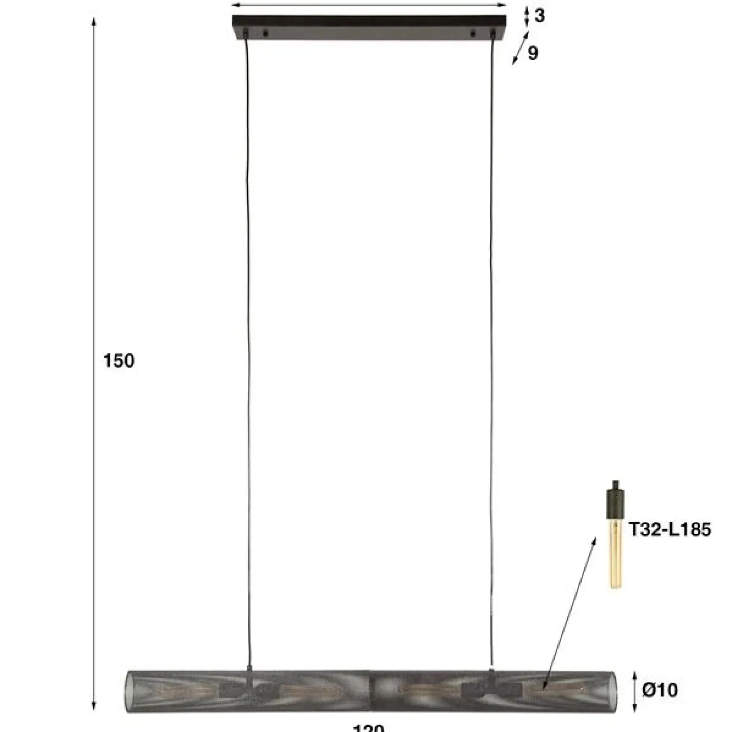 Kalfort Hanglampen|Celeste Hanglamp 4-lichts cylinder Metaal