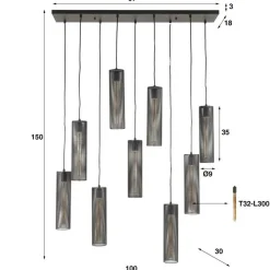 By Boo Hanglampen|Celeste Hanglamp 9-lichts Metaal