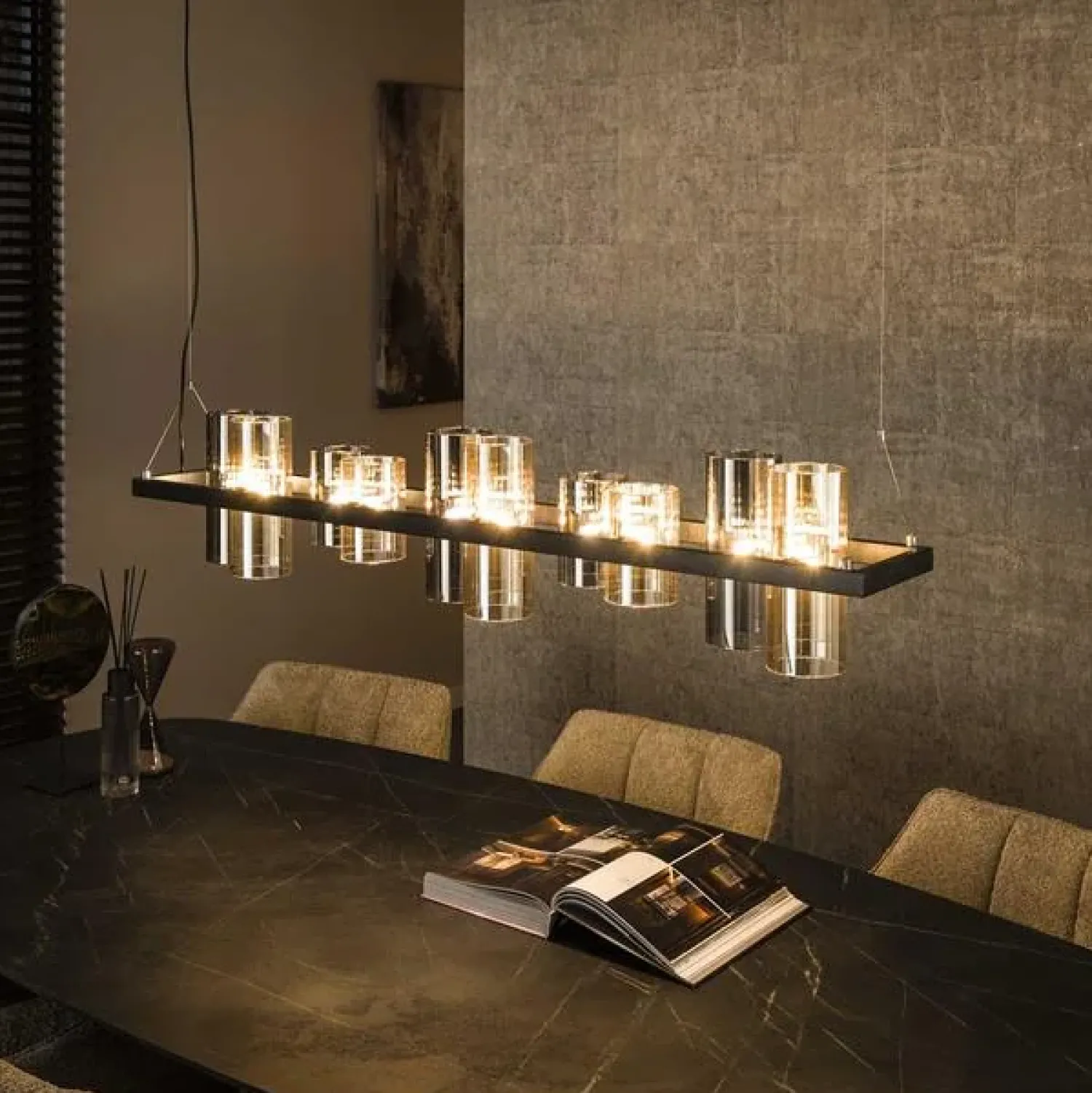 Trading Lighting Hanglampen|Glazen Hanglamp|Celia 10-lichts Hanglamp 2-kleurig glas