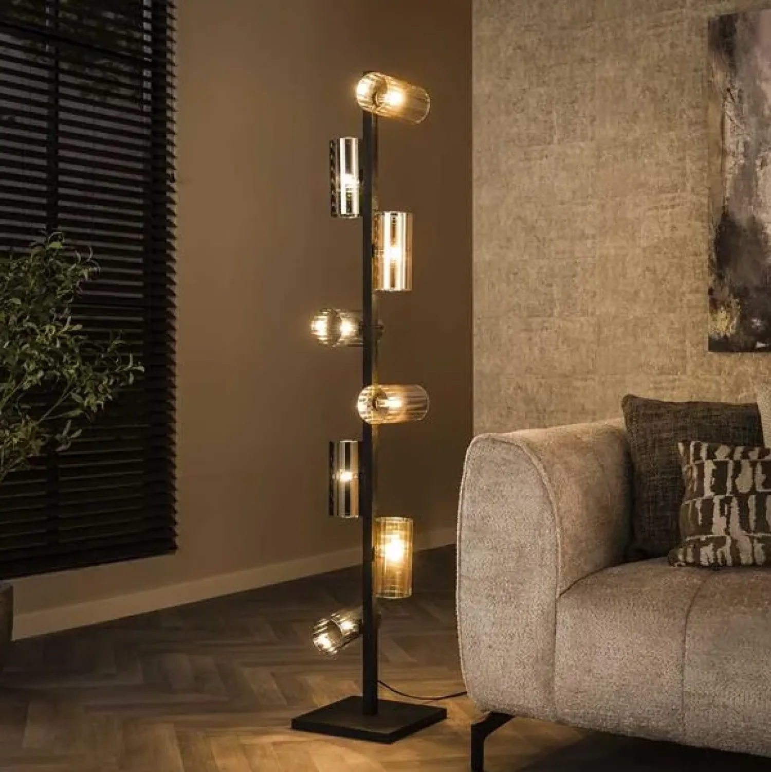 Kalfort Vloerlampen|Celia 8-lichts Vloerlamp 2-kleurig glas