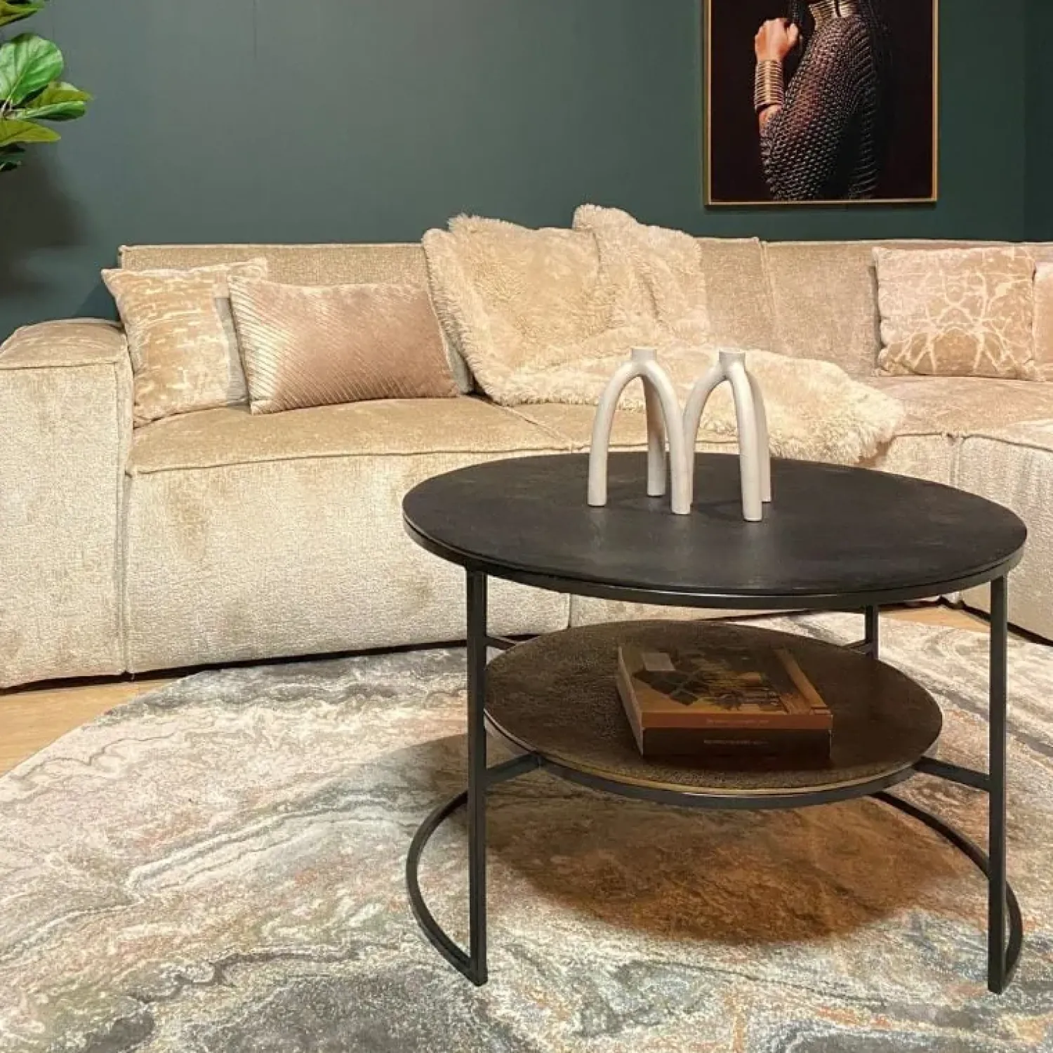 Furndea Salontafels|Celicia salontafel Zwart Goud