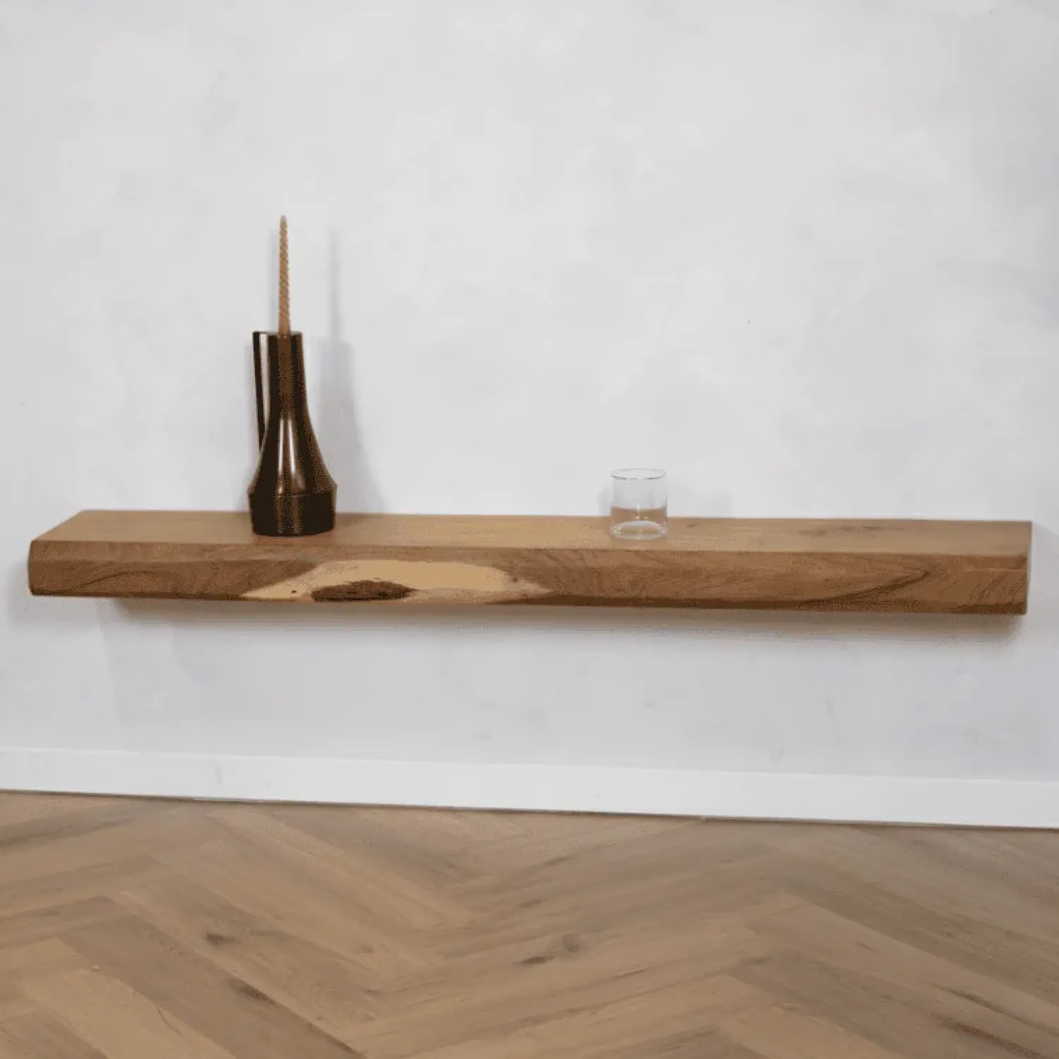 Kalfort Wandplanken|Tv Meubels|Charles Wandplank/Tv meubel Acaciahout 200cm
