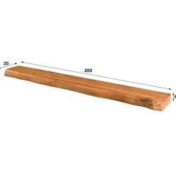 Kalfort Wandplanken|Tv Meubels|Charles Wandplank/Tv meubel Acaciahout 200cm