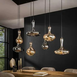 Kalfort Hanglampen|Chloe 7-lichts glazen hanglamp
