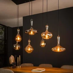 Kalfort Hanglampen|Chloe 7-lichts glazen hanglamp