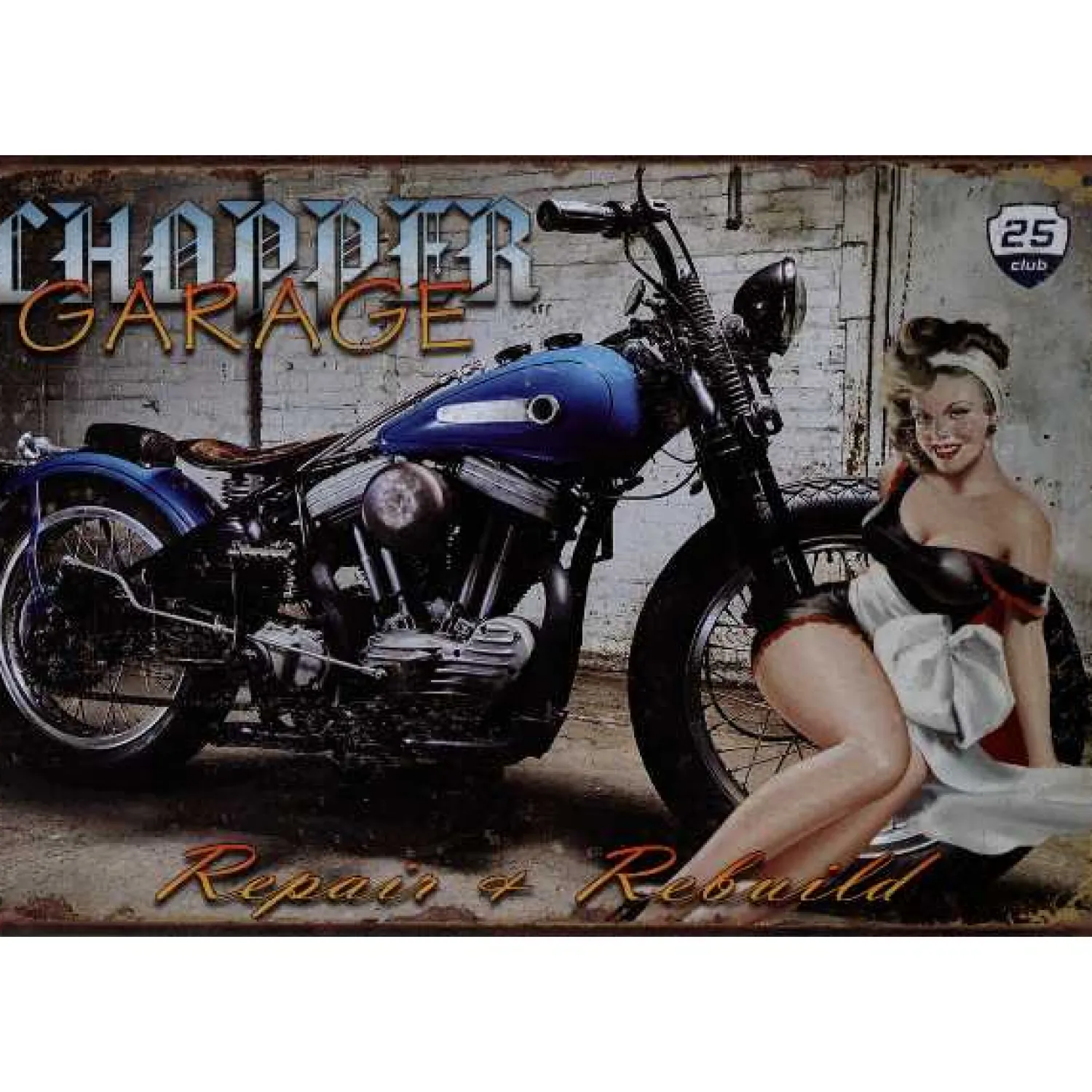 Cavetown Metalen Borden|Chopper Garage - metalen bord