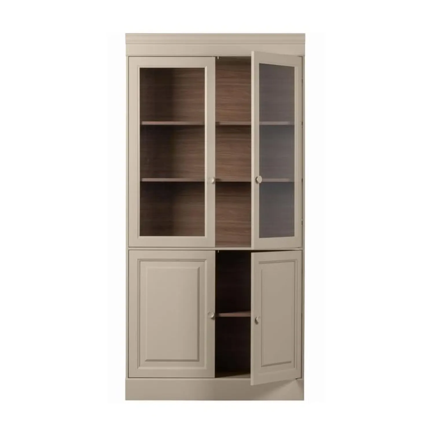 vtwonen Vitrinekasten|Industriele Kasten|Chow Vitrinekast grenen beige 105cm