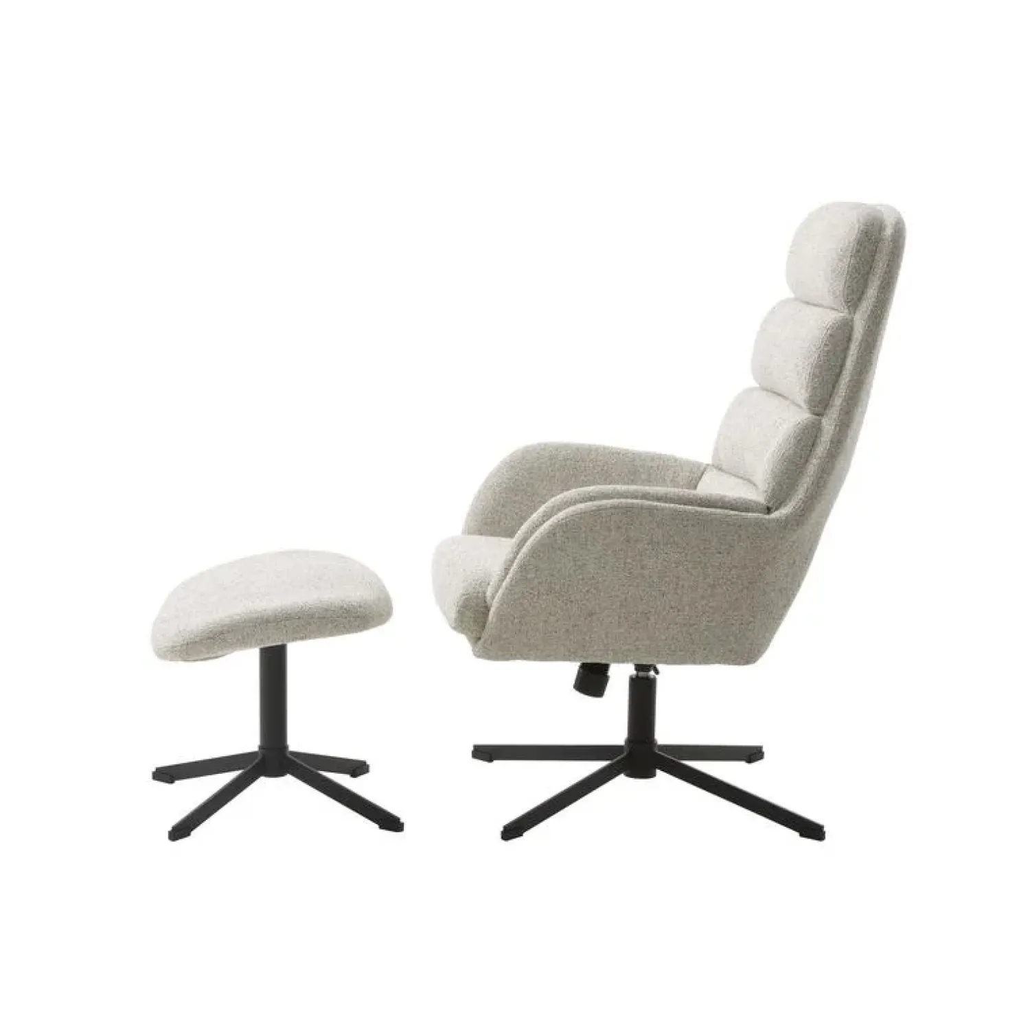 LykkeHome Fauteuils|Chris Relaxfauteuil met voetenbank gebroken wit