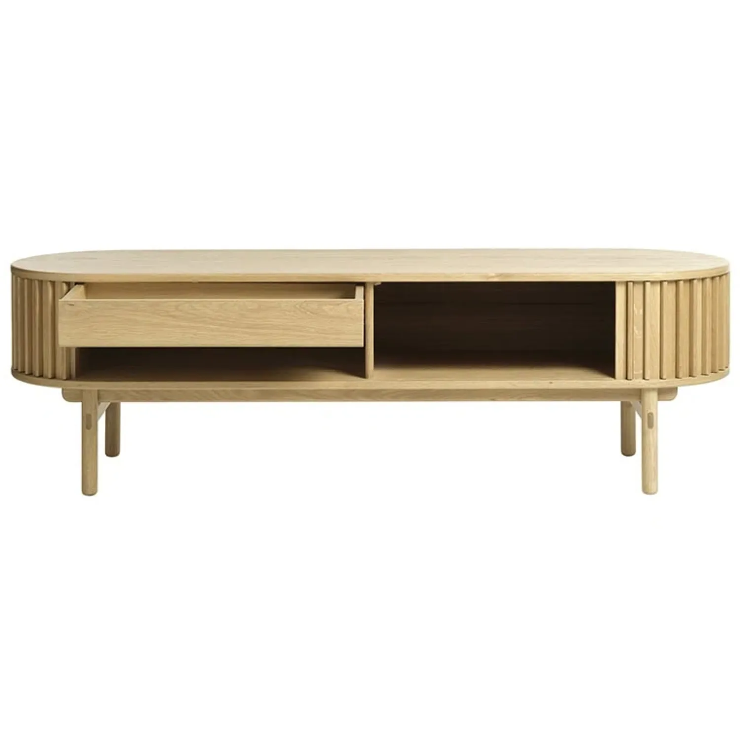 LykkeHome Industriele Kasten|Tv Meubels|Christoffer TV meubel naturel eikenhoutfineer 160cm