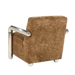 By Boo Fauteuils|Chromette Fauteuil Bruin met chrome