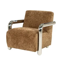 By Boo Fauteuils|Chromette Fauteuil Bruin met chrome