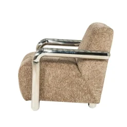 By Boo Fauteuils|Chromette Fauteuil Taupe met chrome
