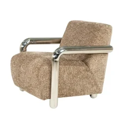 By Boo Fauteuils|Chromette Fauteuil Taupe met chrome