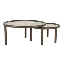 Eleonora Salontafels|Circo Salontafel Set van 2 Rond Bruin
