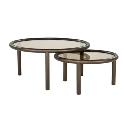 Eleonora Salontafels|Circo Salontafel Set van 2 Rond Bruin