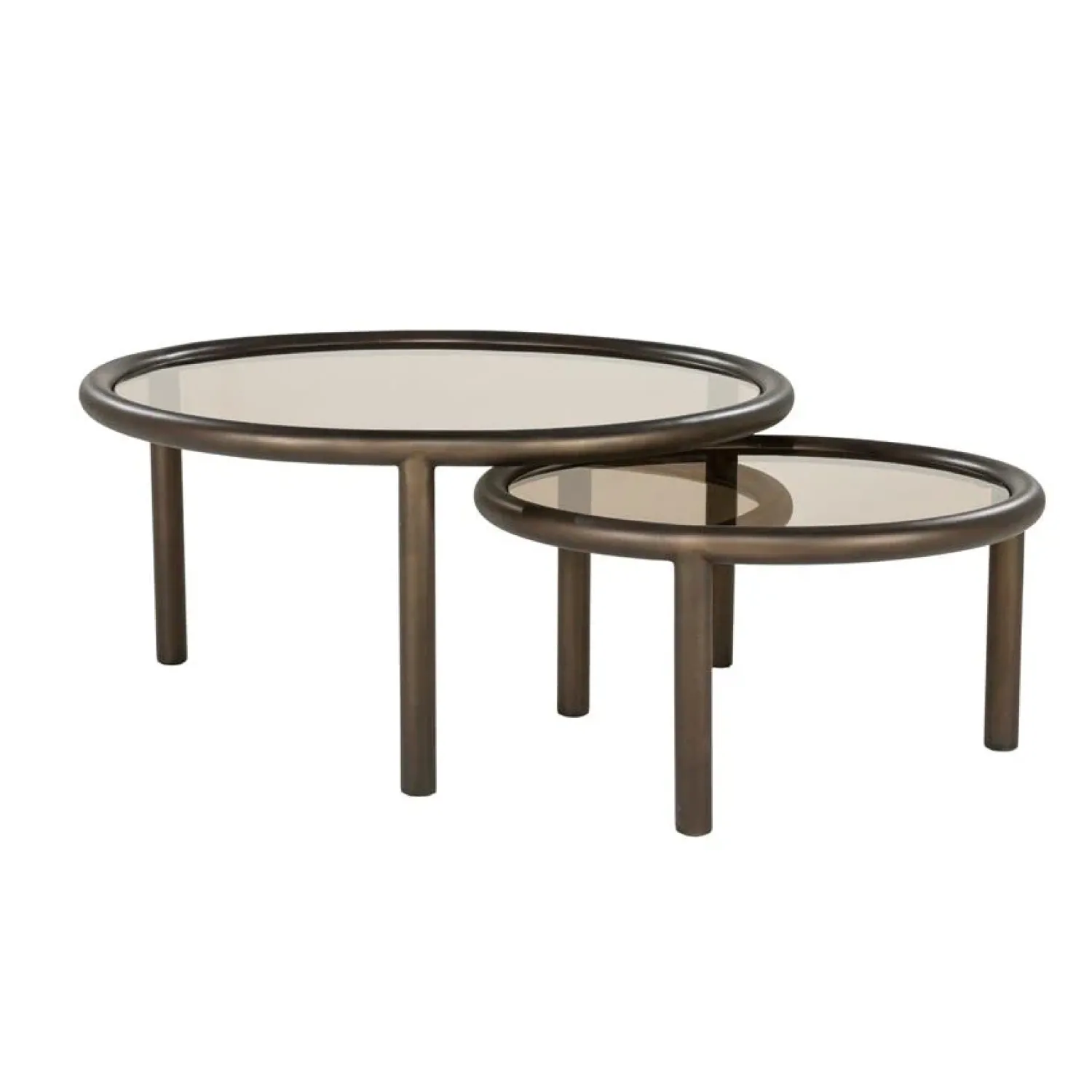 Eleonora Salontafels|Circo Salontafel Set van 2 Rond Bruin