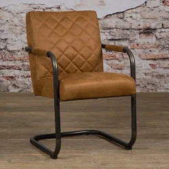 Tower living Eetkamerstoelen|Civo Eetkamerstoel Bull cognac