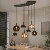 Steinmex Hanglampen|Glazen Hanglamp|Clemenza 7-lichts Hanglamp Bruin/Amber