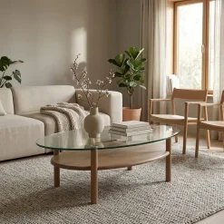 Eleonora Salontafels|Cleo Salontafel Lichtbruin 101cm