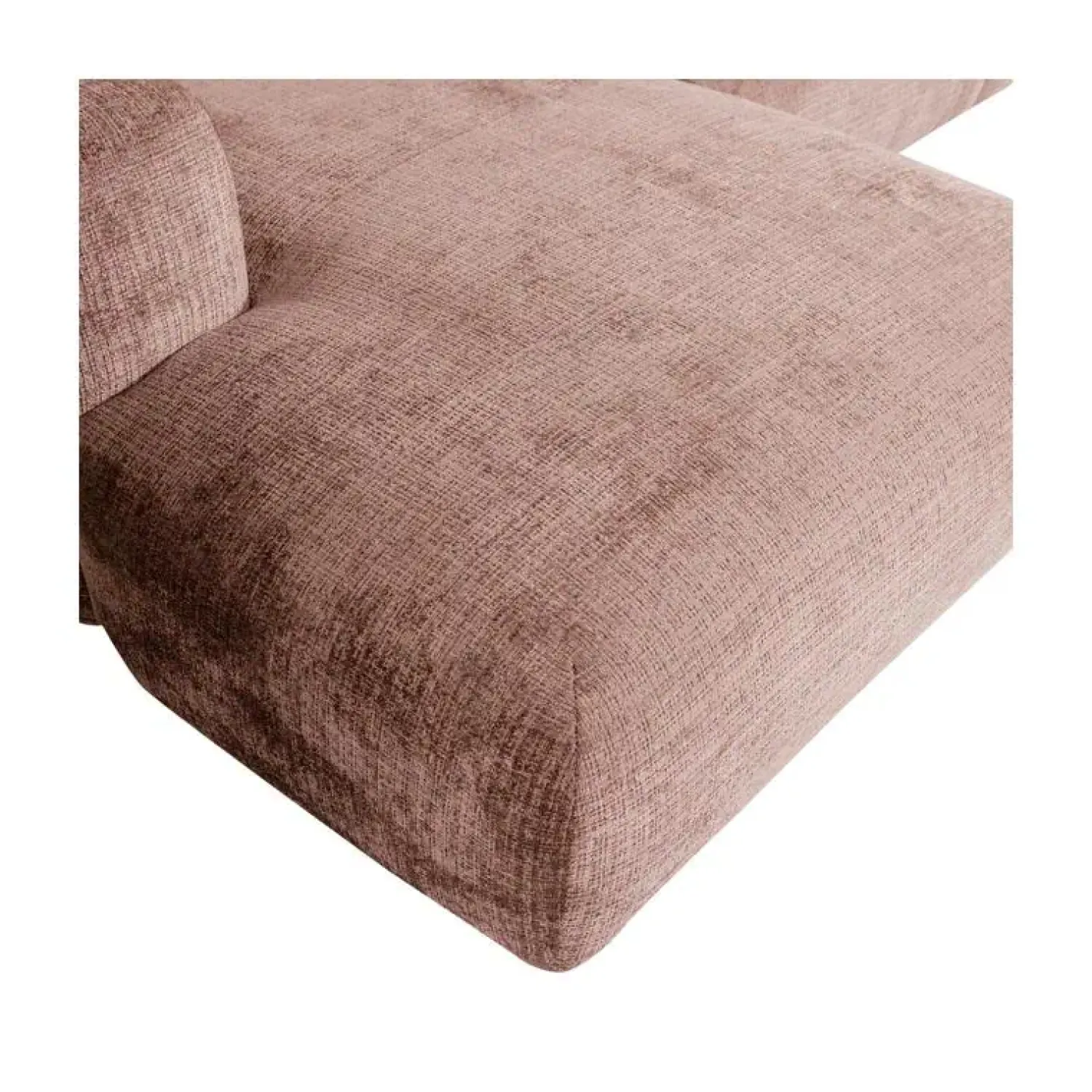 WOOOD Loungebanken|Cloud Chaise longue bank links chenille taupe/roze