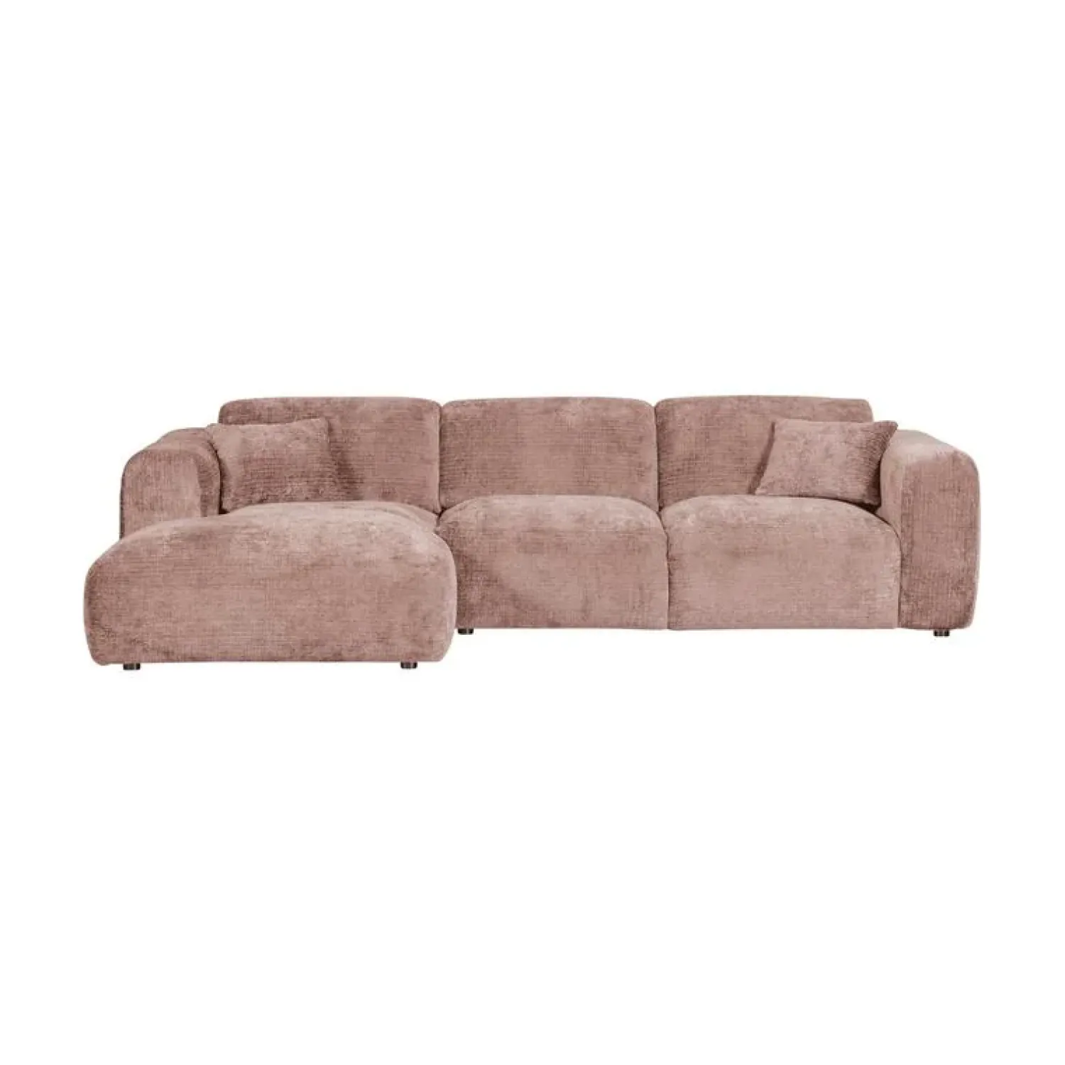 WOOOD Loungebanken|Cloud Chaise longue bank links chenille taupe/roze