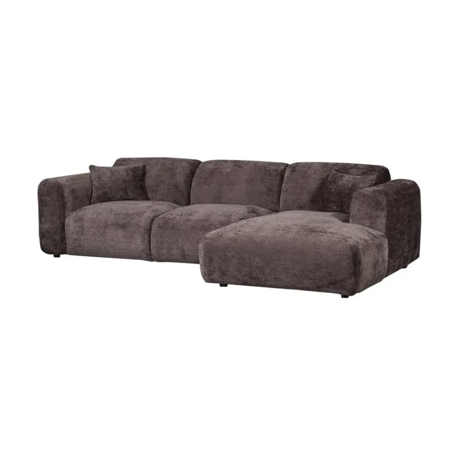 WOOOD Loungebanken|Cloud Chaise longue bank rechts chenille bruin