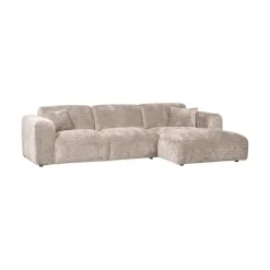WOOOD Loungebanken|Cloud Chaise longue bank rechts chenille naturel
