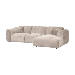 WOOOD Loungebanken|Cloud Chaise longue bank rechts chenille naturel