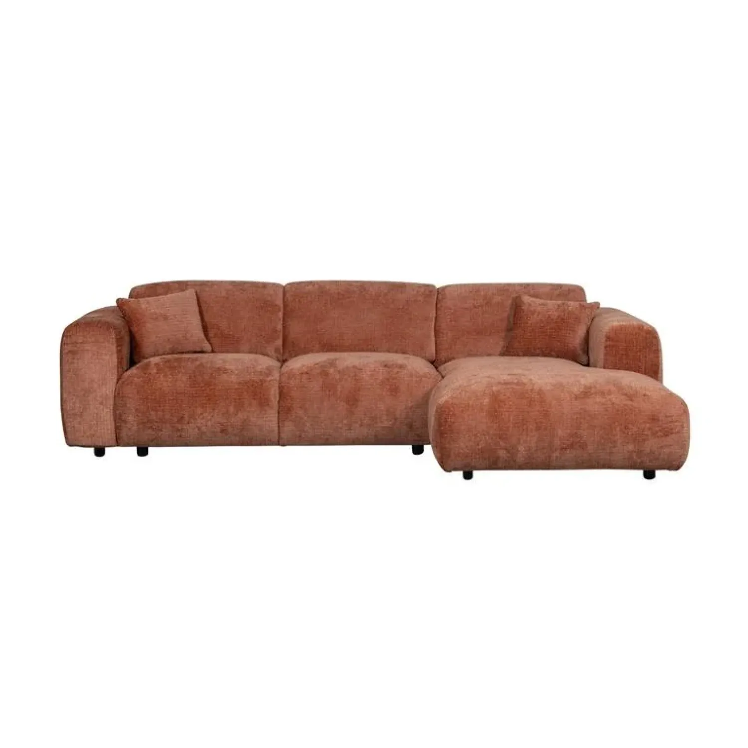 WOOOD Loungebanken|Cloud Chaise longue bank rechts chenille terracotta