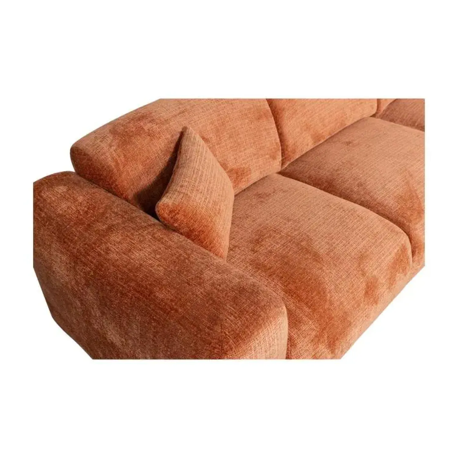 WOOOD Loungebanken|Cloud Chaise longue bank rechts chenille terracotta