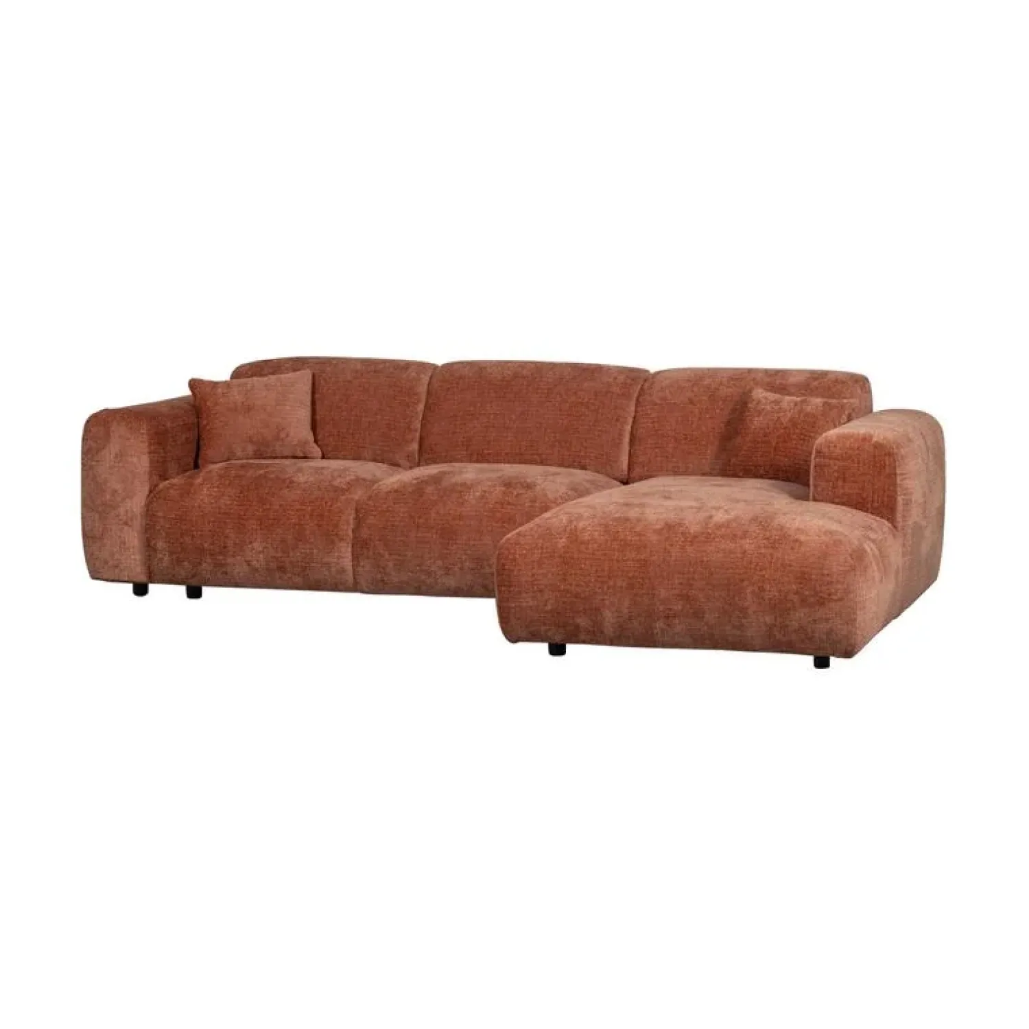 WOOOD Loungebanken|Cloud Chaise longue bank rechts chenille terracotta