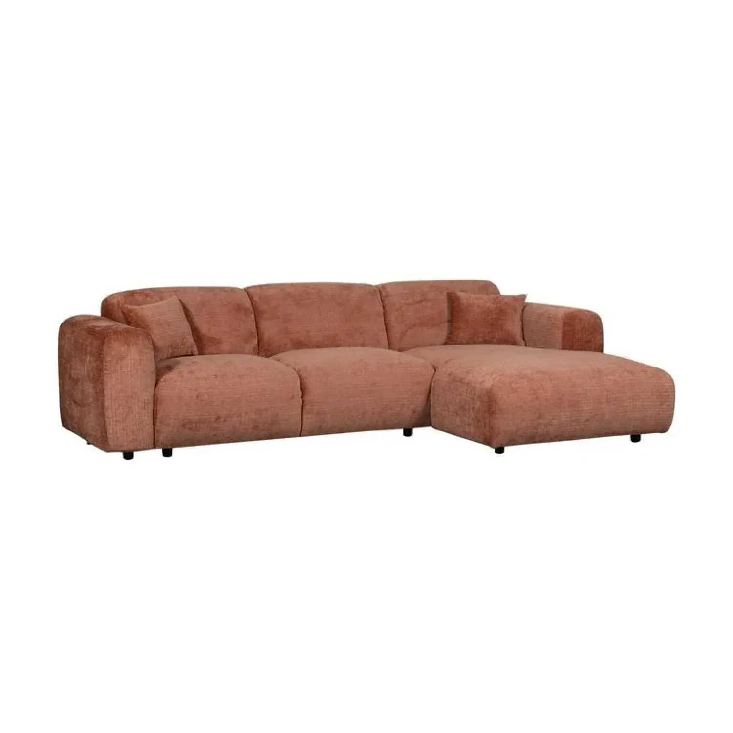 WOOOD Loungebanken|Cloud Chaise longue bank rechts chenille terracotta