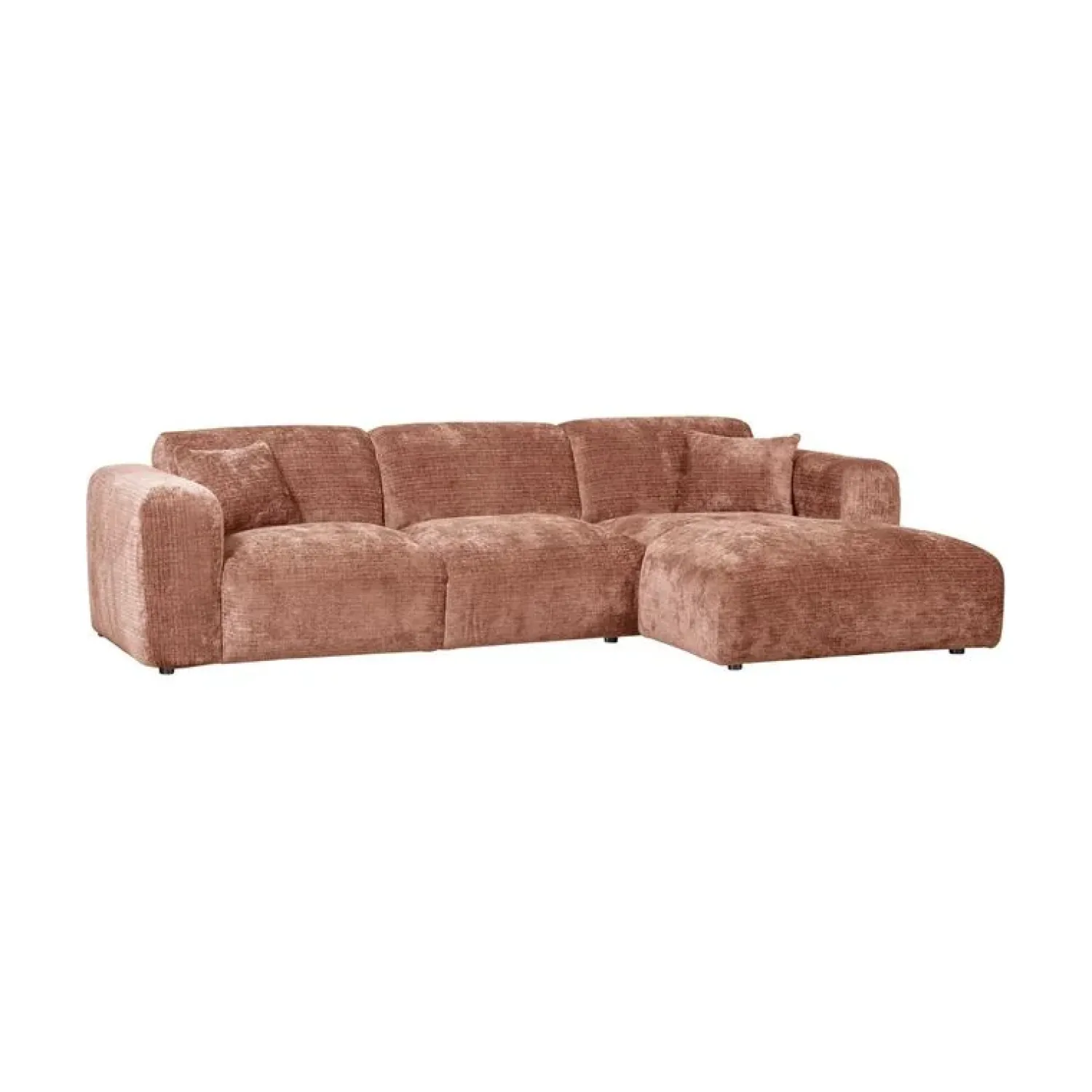 WOOOD Loungebanken|Cloud Chaise longue bank rechts chenille terracotta