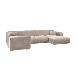 WOOOD Hoekbanken|Cloud Hoekbank links geweven chenille naturel