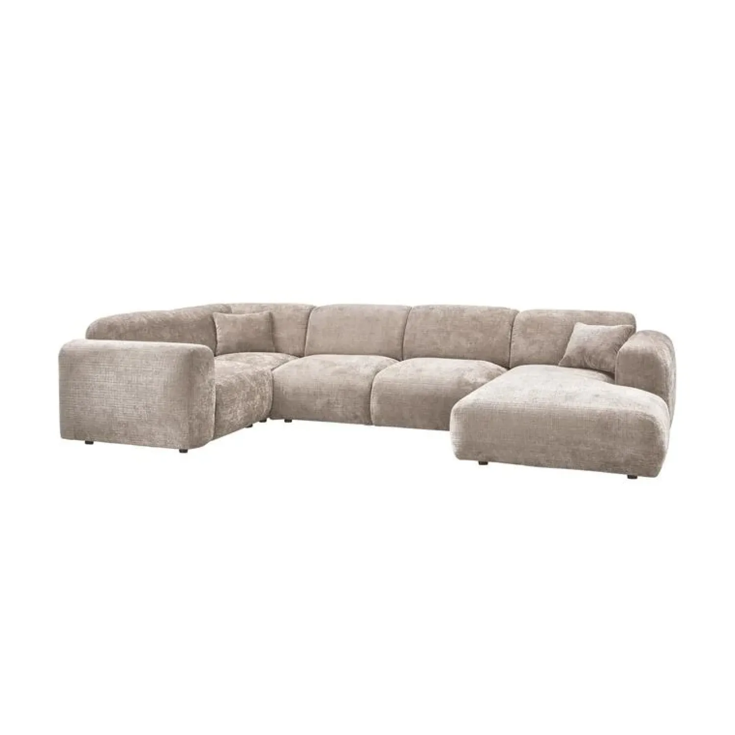 WOOOD Hoekbanken|Cloud Hoekbank links geweven chenille naturel